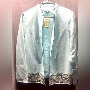 Cold water Creek linen blend Blazer sz 18 beaded & embroidered